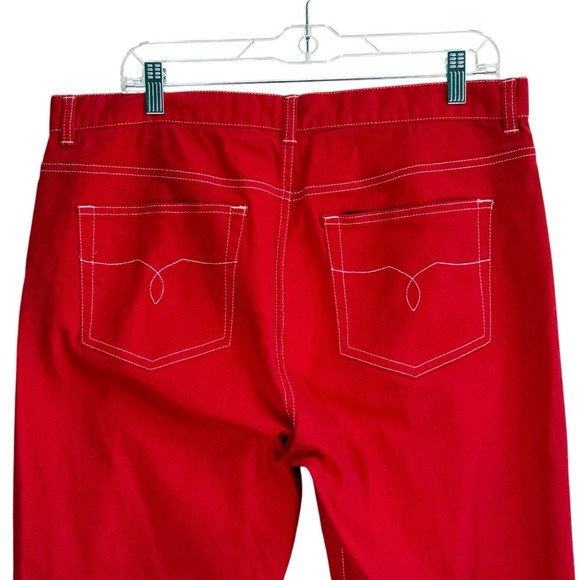 Lauren Ralph Lauren Retro Red  Straight Leg Mid Rise Jeans. Size 14 - Picture 7 of 13